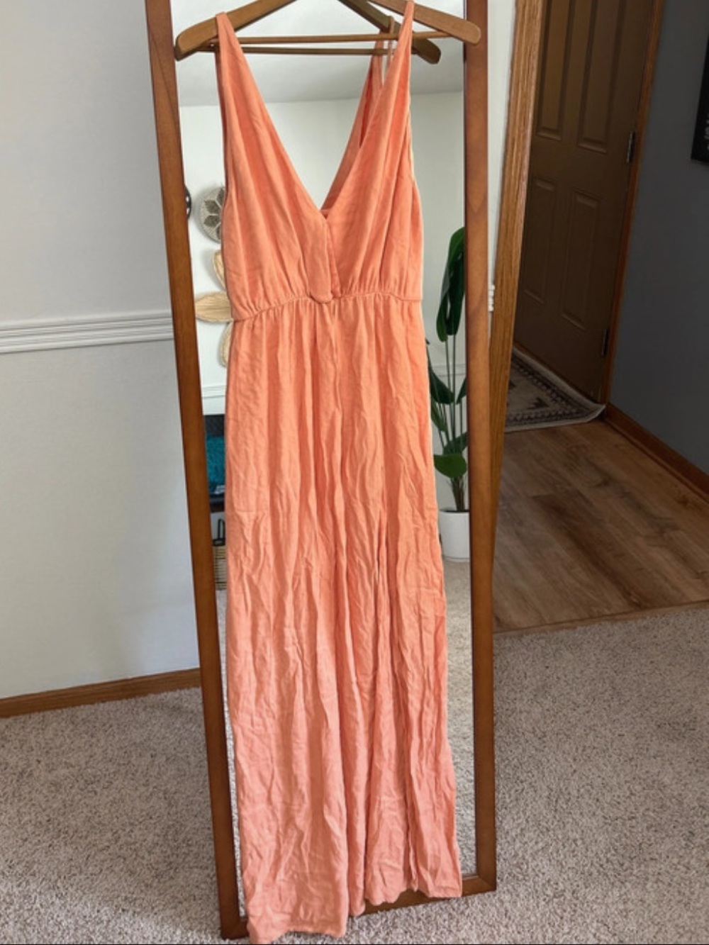 Blue Life Elegant Peach Maxi Dress